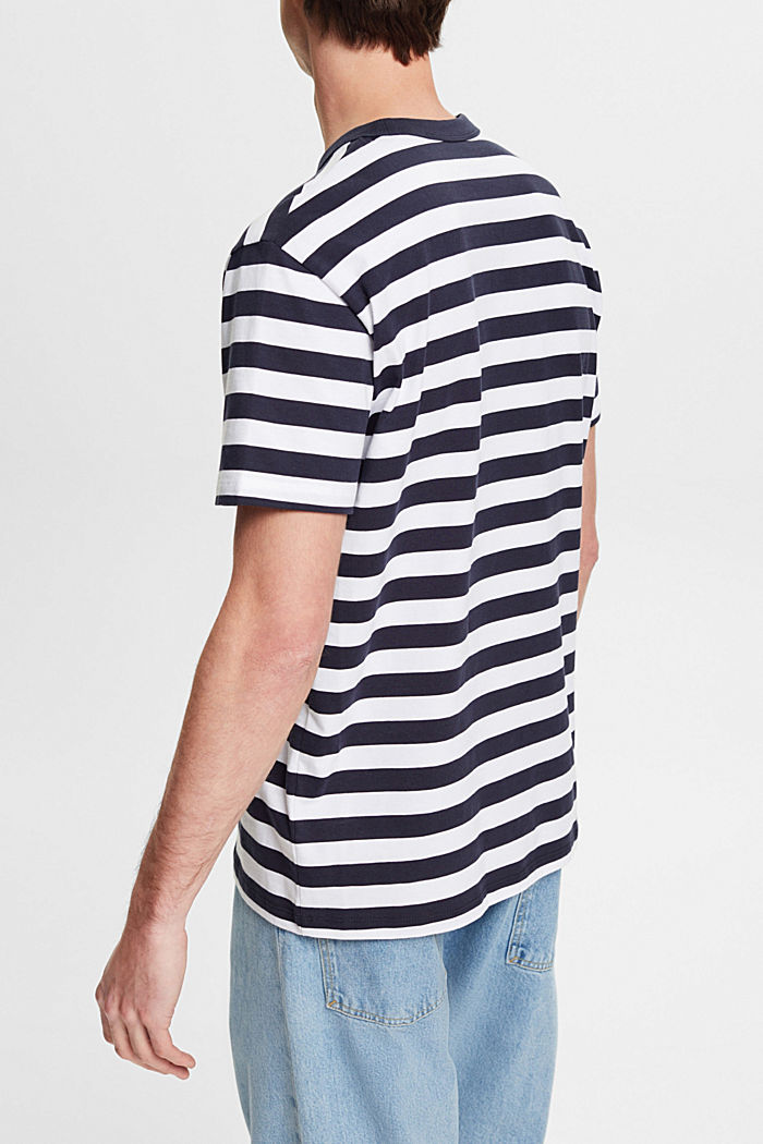 Striped crewneck T-shirt, NAVY, detail-asia image number 3