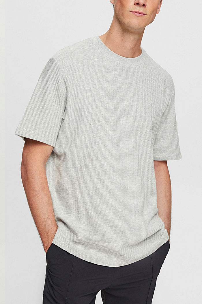 紋理平織布T恤, 淺灰色, detail-asia image number 0