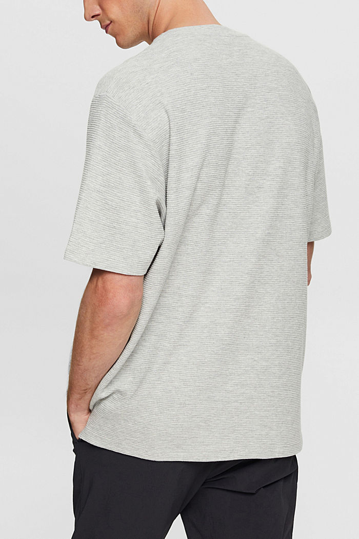紋理平織布T恤, 淺灰色, detail-asia image number 1