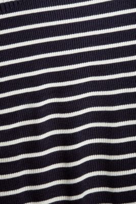 쇼트 슬리브 리브 탑, NAVY, detail-asia image number 5