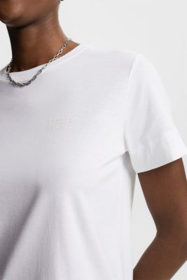 하트 프린트 티셔츠, NEW WHITE, detail-asia image number 4