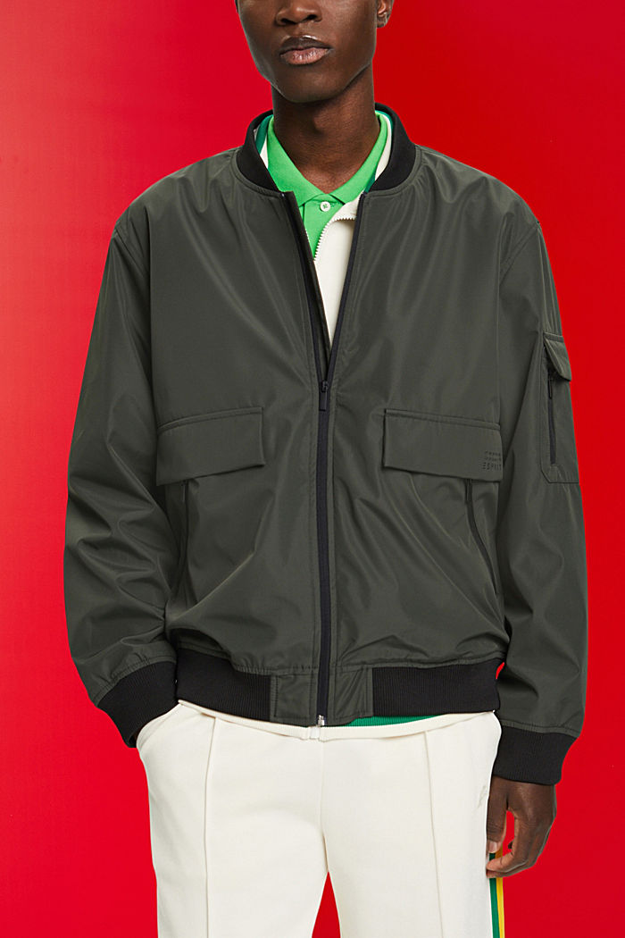 Bomber-style jacket, DARK KHAKI, detail-asia image number 0