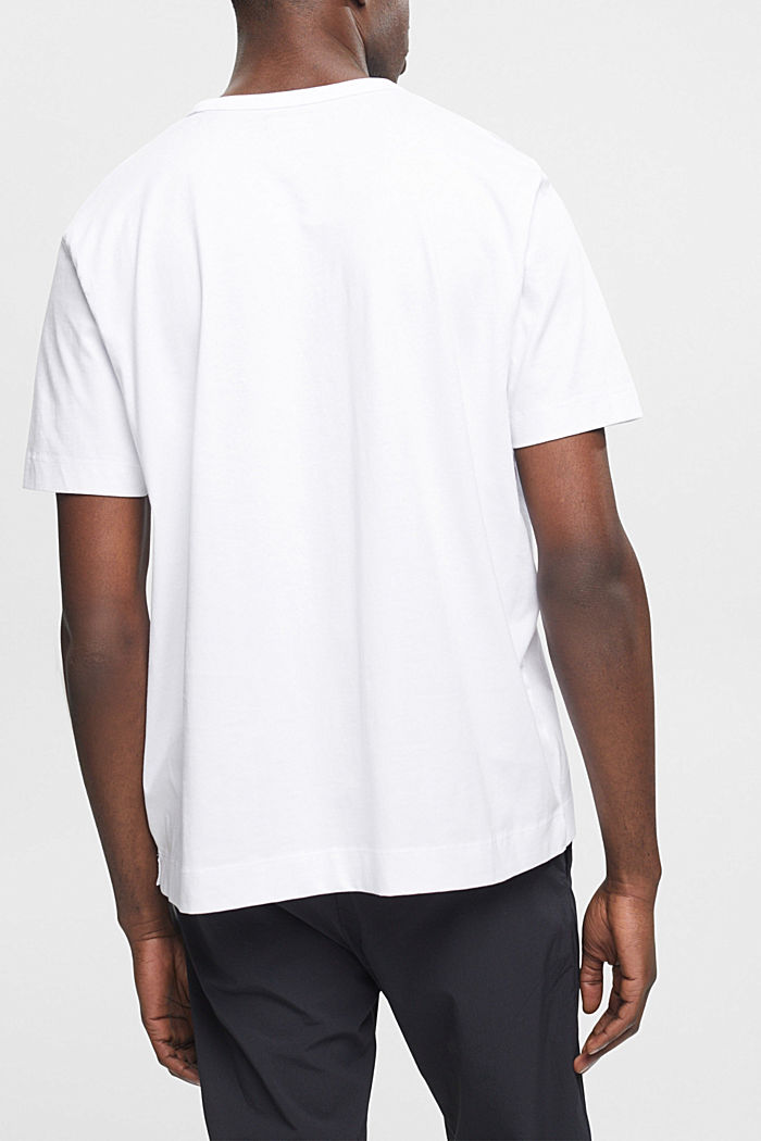 가슴 부위 프린트 코튼 티셔츠, WHITE, detail-asia image number 1