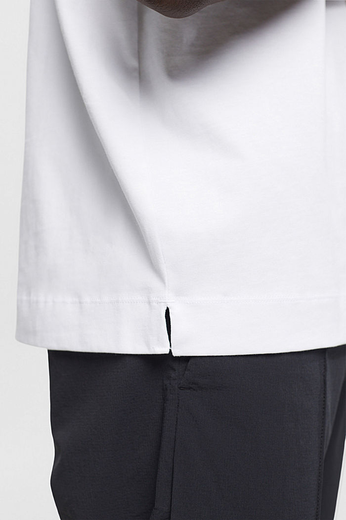 가슴 부위 프린트 코튼 티셔츠, WHITE, detail-asia image number 6