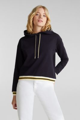 Esprit - Boxy hoodie with striped cuffs at our Online Shop