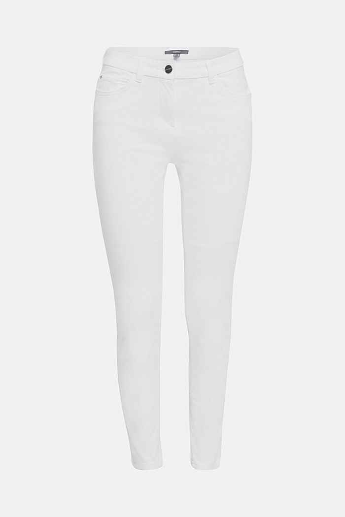 Mit TENCEL™: bi-elastische Pants, WHITE, overview