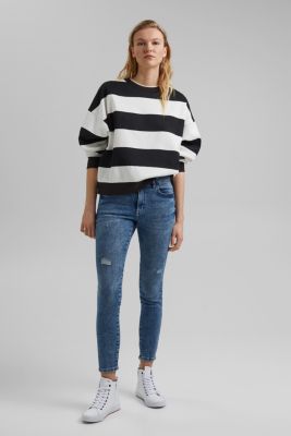 Stretchjeans met een used look, biologisch katoen