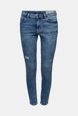 Stretchjeans met een used look, biologisch katoen