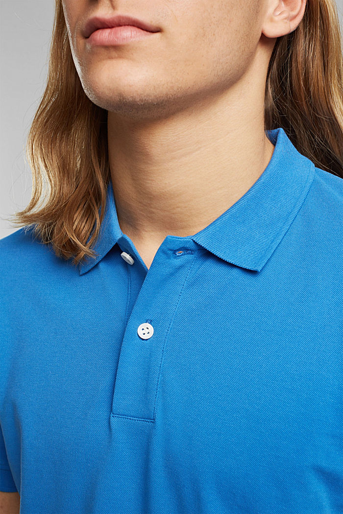 Piqué-Poloshirt aus 100% Organic Cotton, BRIGHT BLUE, detail image number 1