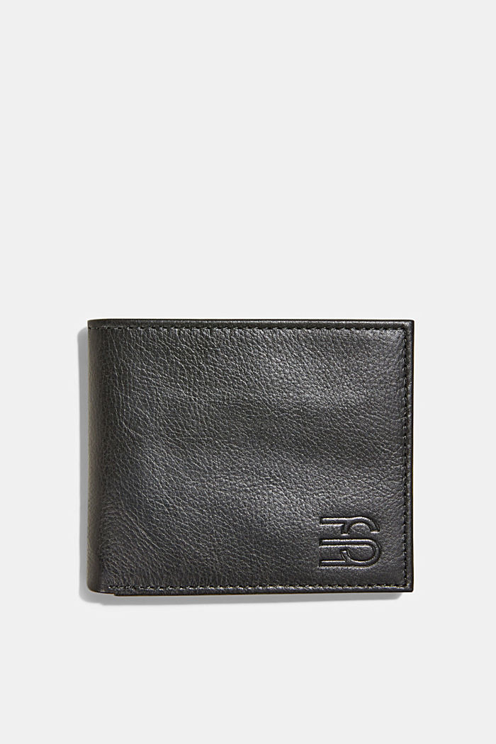 Karten- und Schein-Geldbörse aus Leder, BLACK, detail image number 0