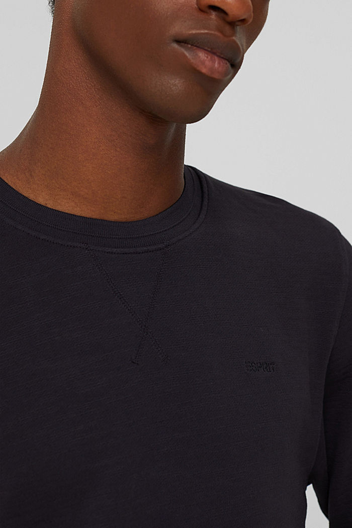 Sweat-shirt 100 % coton biologique, BLACK, detail image number 2