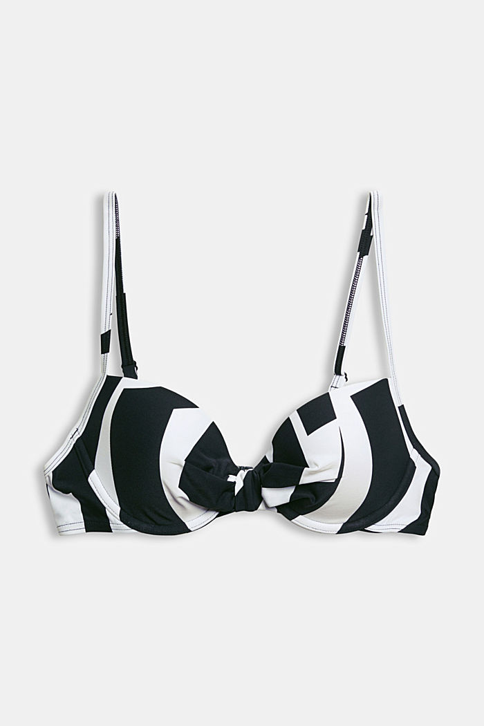 Padded underwire top with geometric print