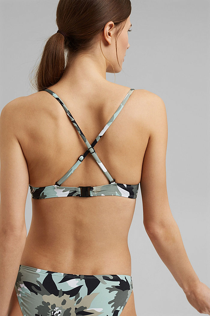 Recycled: underwire top with a camouflage print, LIGHT KHAKI, detail image number 1