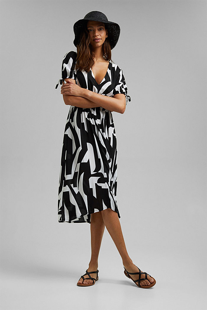 Midi-jurk van LENZING™ ECOVERO™, BLACK, detail image number 0