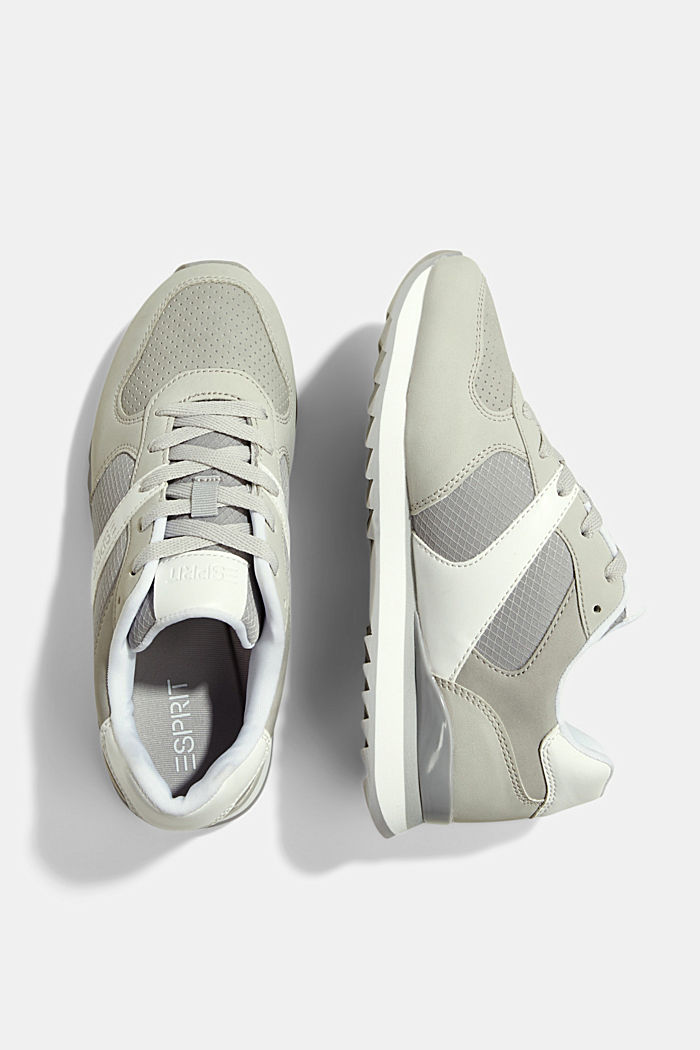 Faux leather trainers, LIGHT GREY, detail image number 1