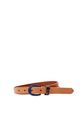 EDC Fine ceinture en cuir à boucle bleue