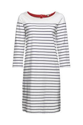 ESPRIT Robe en jersey à rayures, 100 % coton