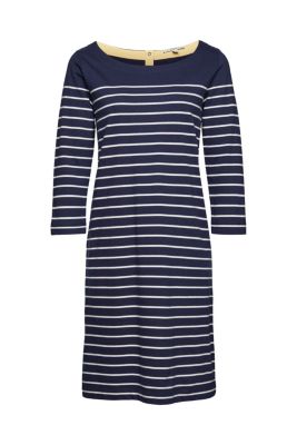 ESPRIT Robe en jersey à rayures, 100 % coton