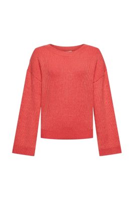 ESPRIT Pull-over en maille côtelée, LENZING™ ECOVERO™