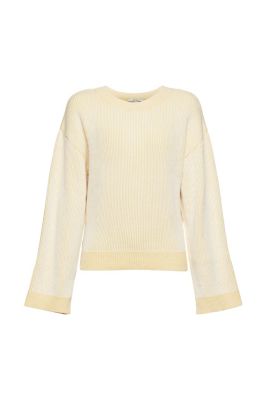 ESPRIT Pull-over en maille côtelée, LENZING™ ECOVERO™