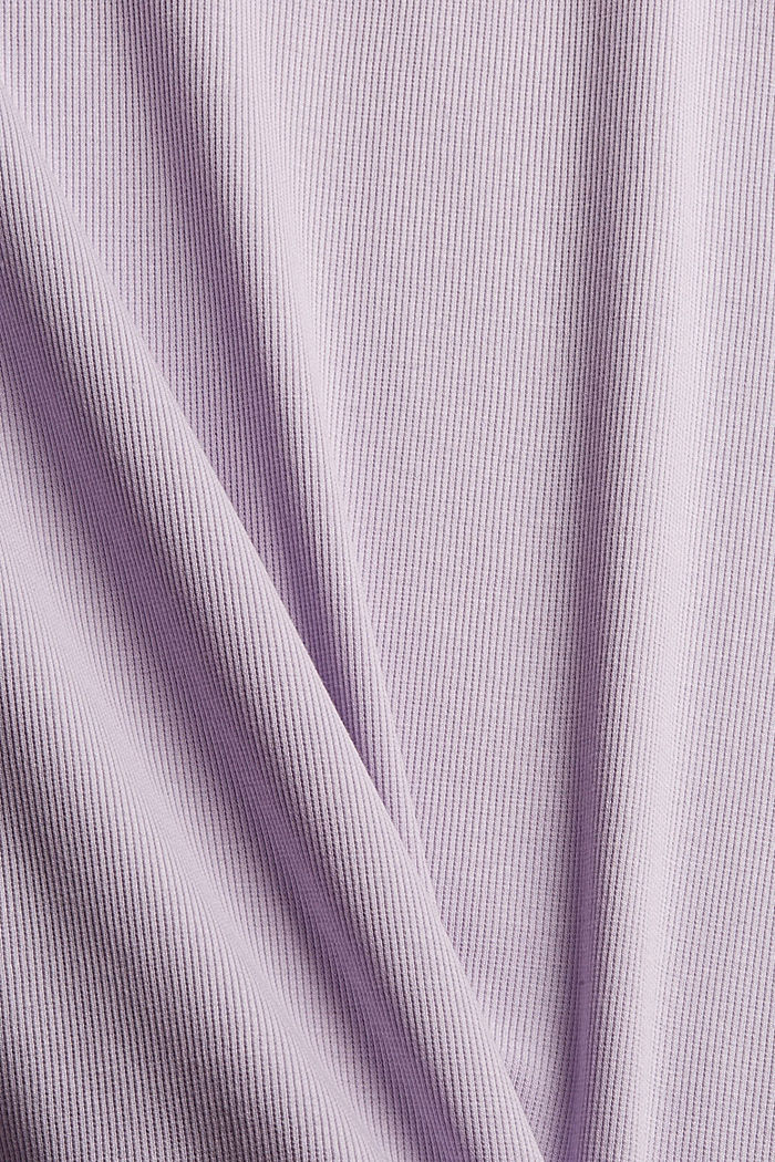 CURVY long sleeve top in blended organic cotton, LILAC, detail image number 1