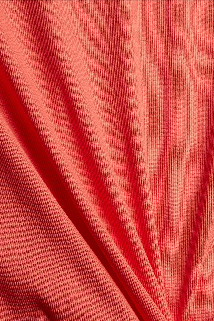CURVY long sleeve top in blended organic cotton, CORAL, detail image number 1