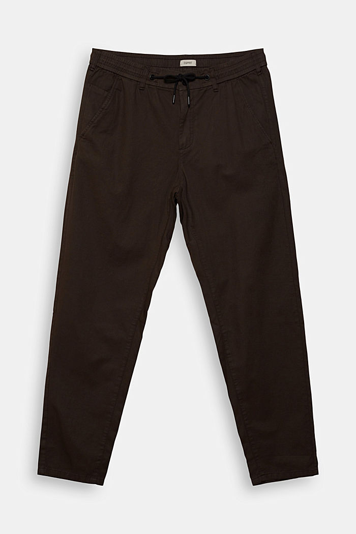 Blended linen: Drawstring trousers