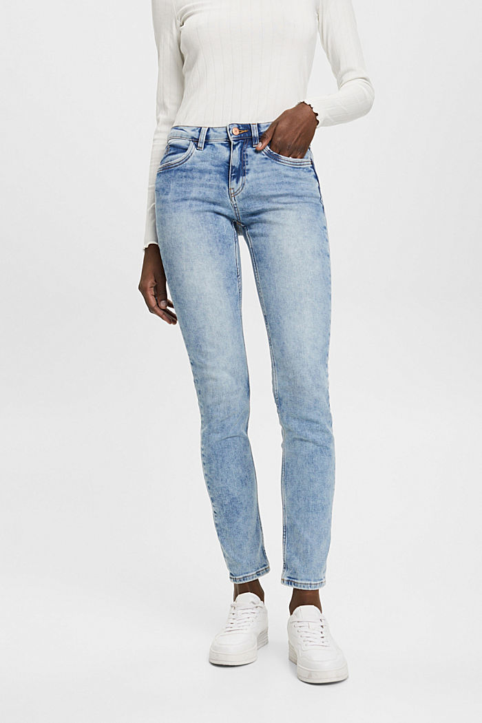 Mid-rise slim fit stretch jeans