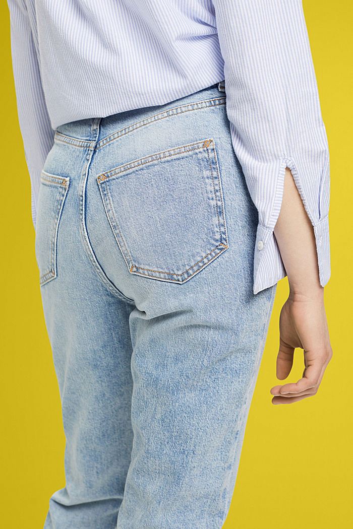 High-rise 90s fit frayed hem jeans, BLUE MEDIUM WASHED, detail-asia image number 2