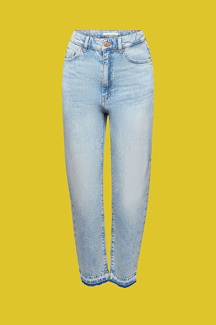 High-rise 90s fit frayed hem jeans, BLUE MEDIUM WASHED, detail-asia image number 6