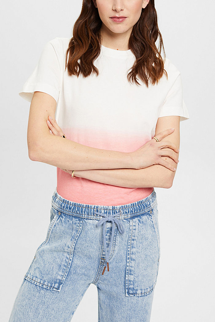 Ombre t-shirt made of cotton, PINK, detail-asia image number 0