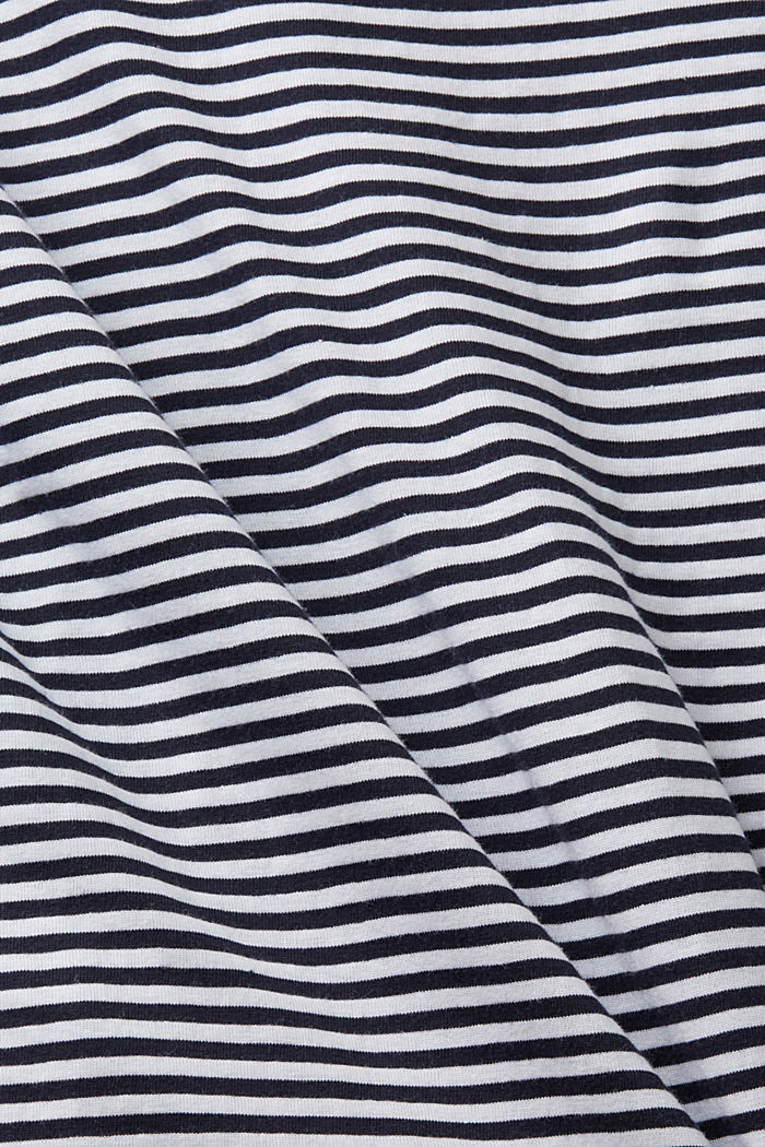 Striped cotton t-shirt with embroidered motif, NAVY, detail-asia image number 5