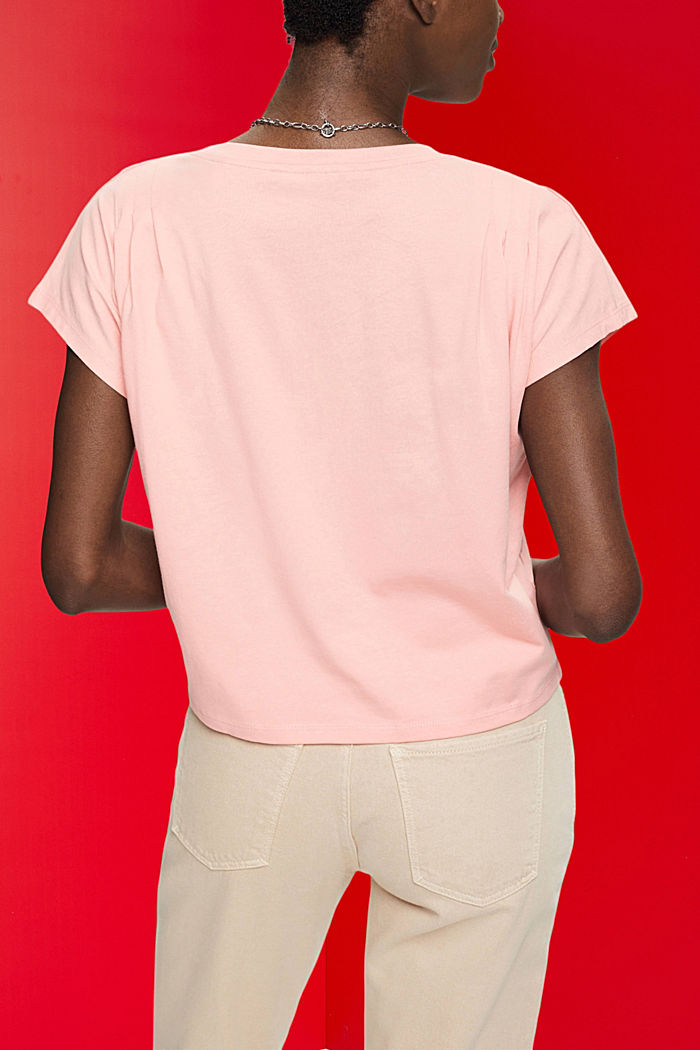 褶皺細節T恤, 粉紅色, detail-asia image number 3