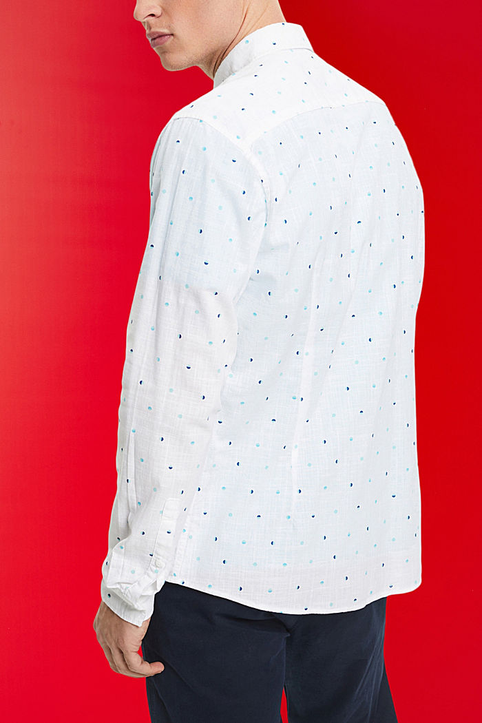 Slub cotton shirt with lunar dot pattern, WHITE, detail-asia image number 3