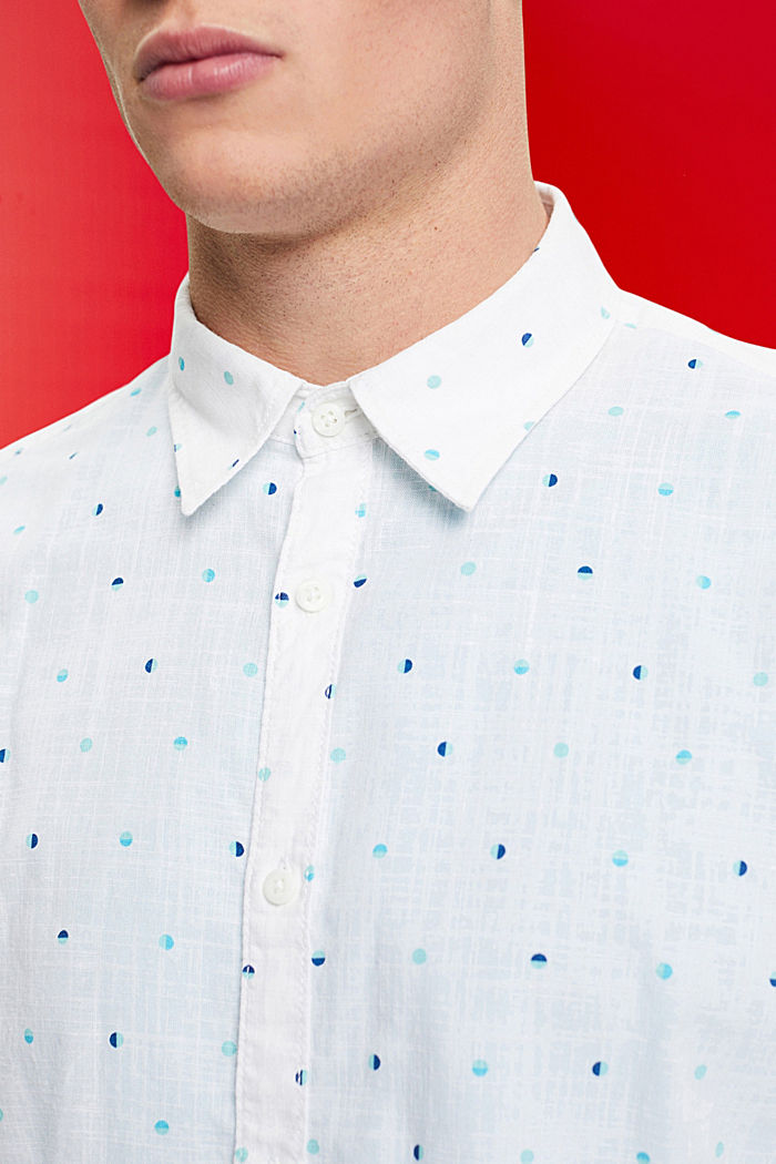 Slub cotton shirt with lunar dot pattern, WHITE, detail-asia image number 2