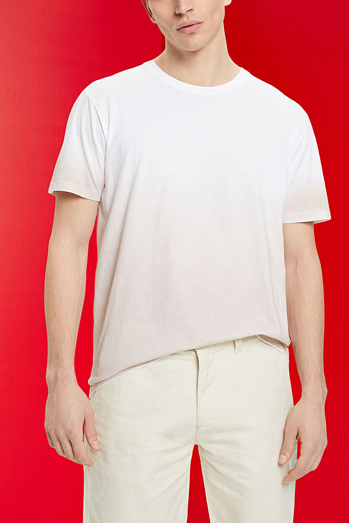 Two-tone fade-dyed T-shirt