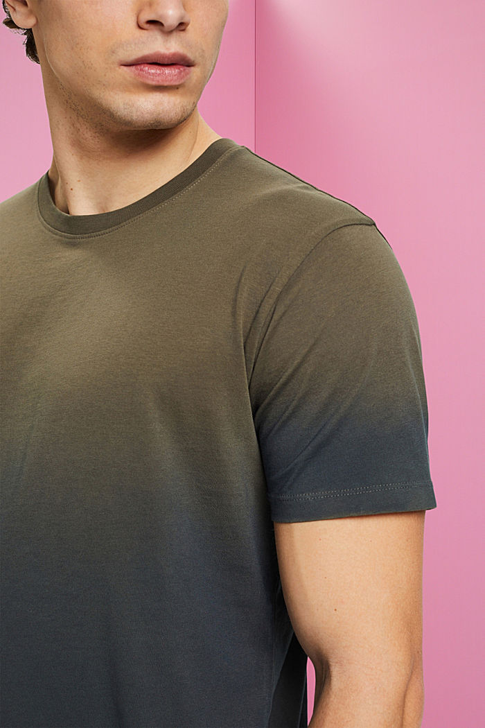 Two-tone fade-dyed T-shirt, KHAKI GREEN, detail-asia image number 2