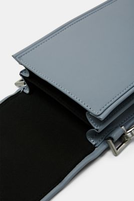 人造皮革斜背小手機包, 灰色, detail-asia image number 1