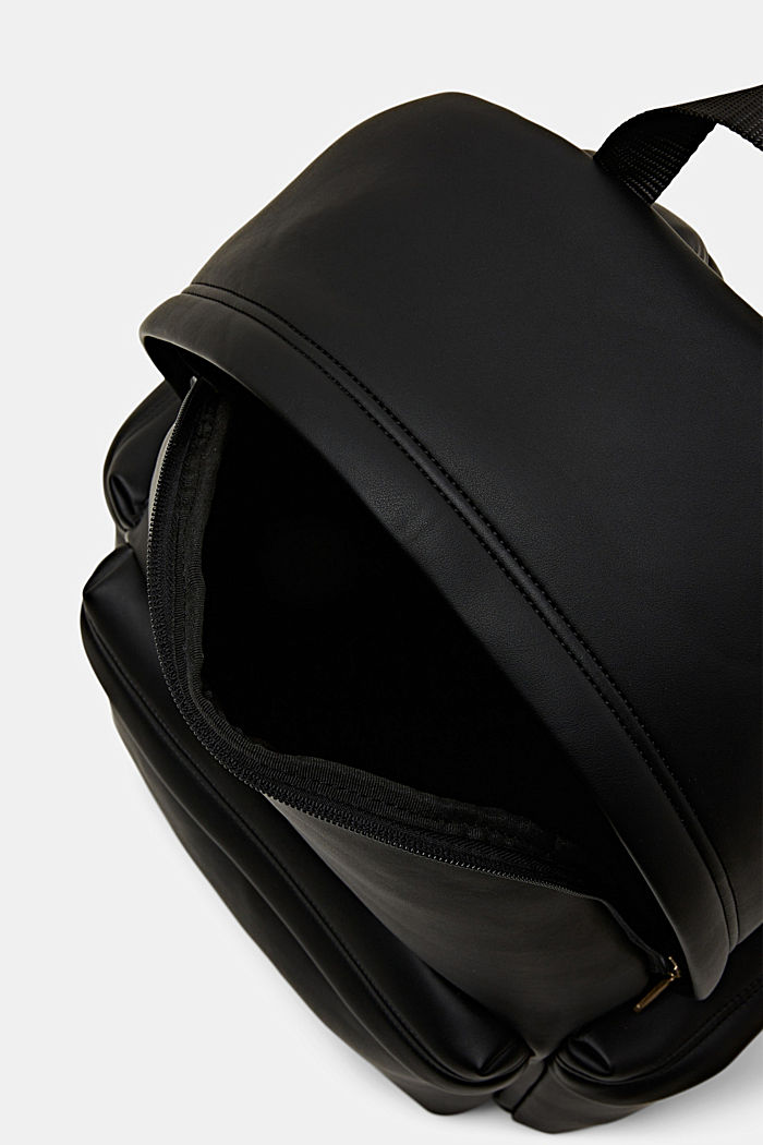 人造皮革雙肩包, 黑色, detail-asia image number 3