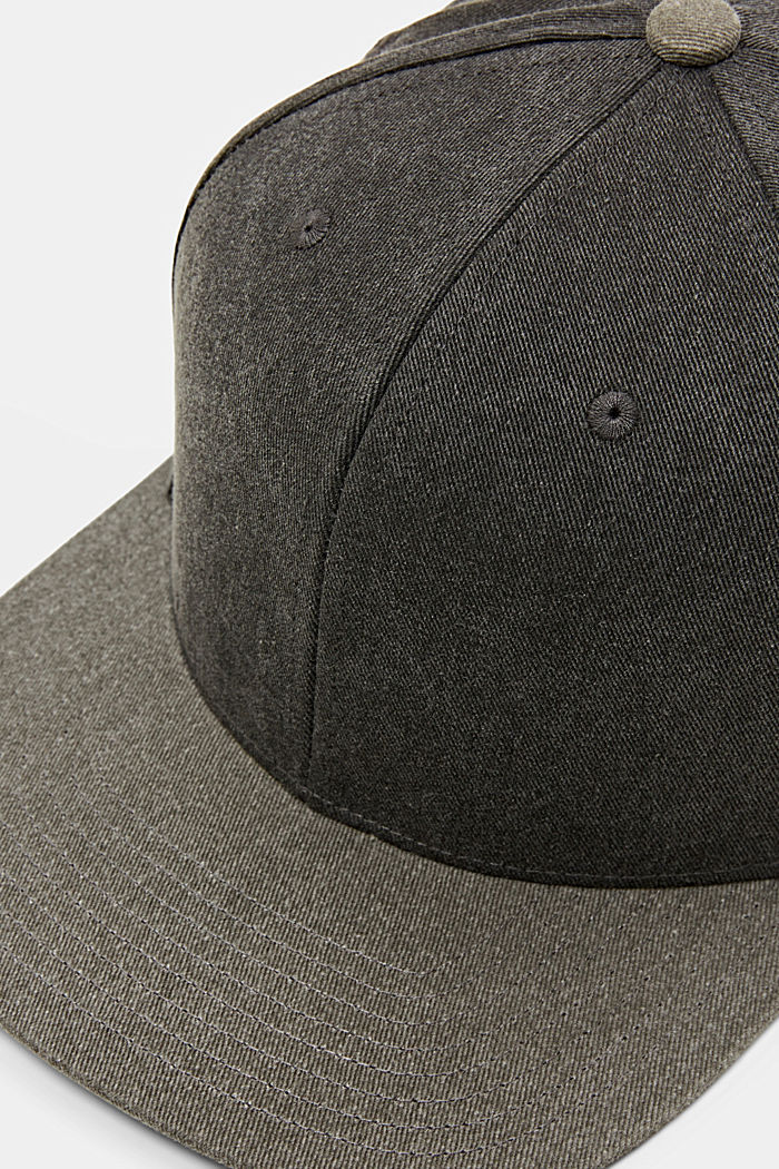 Cotton flat brim cap, DARK GREY, detail-asia image number 1