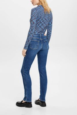 高腰直腳牛仔褲, BLUE MEDIUM WASHED, detail-asia image number 1
