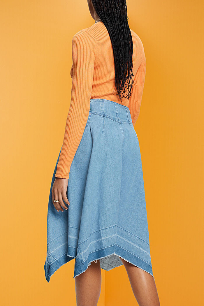 Asymmetrical denim skirt, BLUE LIGHT WASHED, detail-asia image number 3