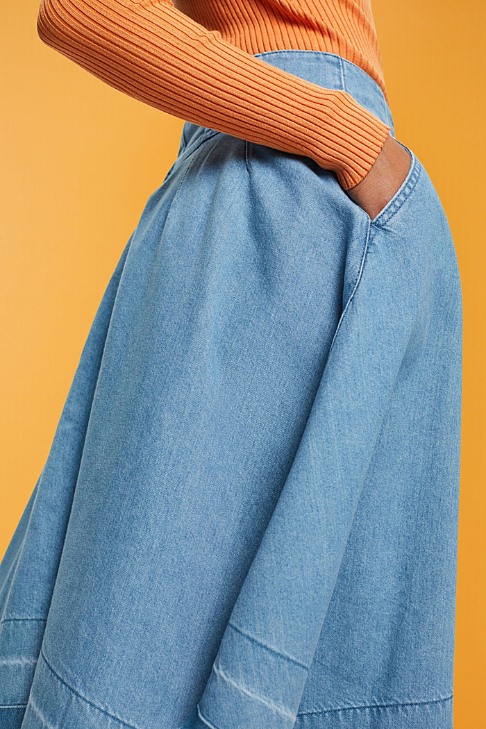 Asymmetrical denim skirt, BLUE LIGHT WASHED, detail-asia image number 4