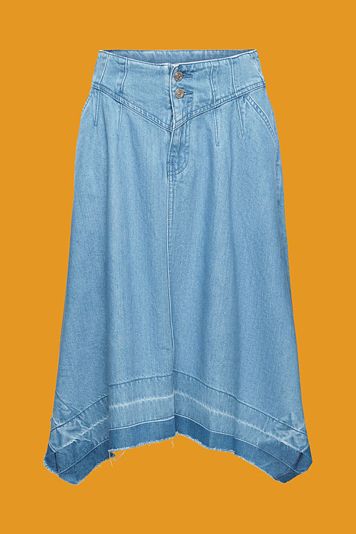 不對稱牛仔半身裙, BLUE LIGHT WASHED, detail-asia image number 7
