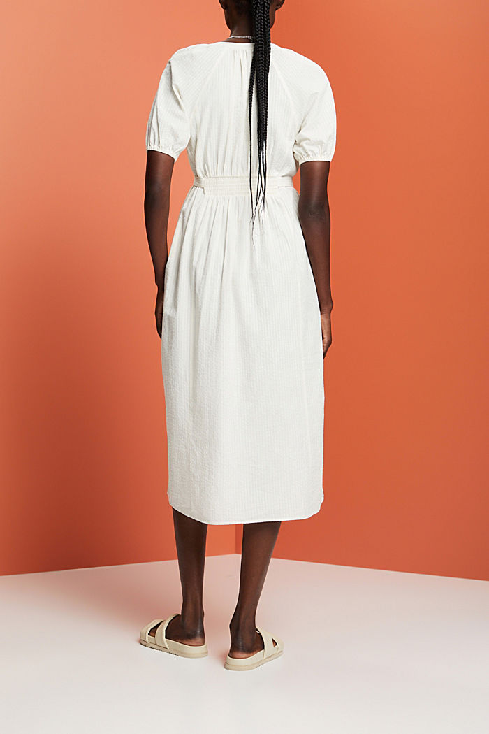 Midi shirt dress with a tie belt, cotton blend, WHITE, detail-asia image number 3