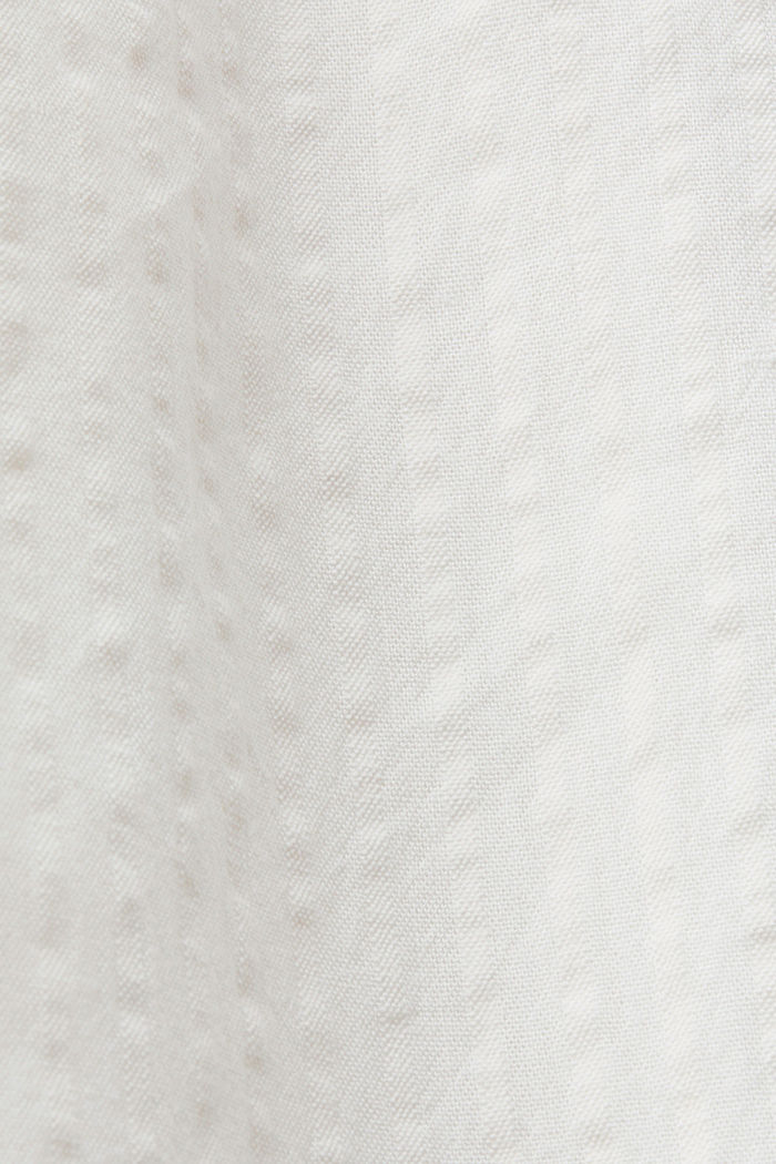 ‌棉質混紡繫帶中長款恤衫式連身裙, 白色, detail-asia image number 4