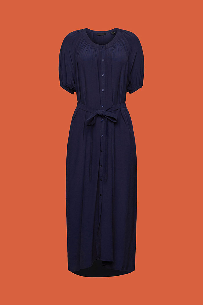‌柔美恤衫式連身裙, 海軍藍, detail-asia image number 5