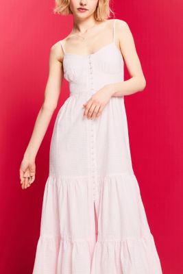 Tiered Button Front Maxi Dress, LIGHT PINK, detail-asia image number 0