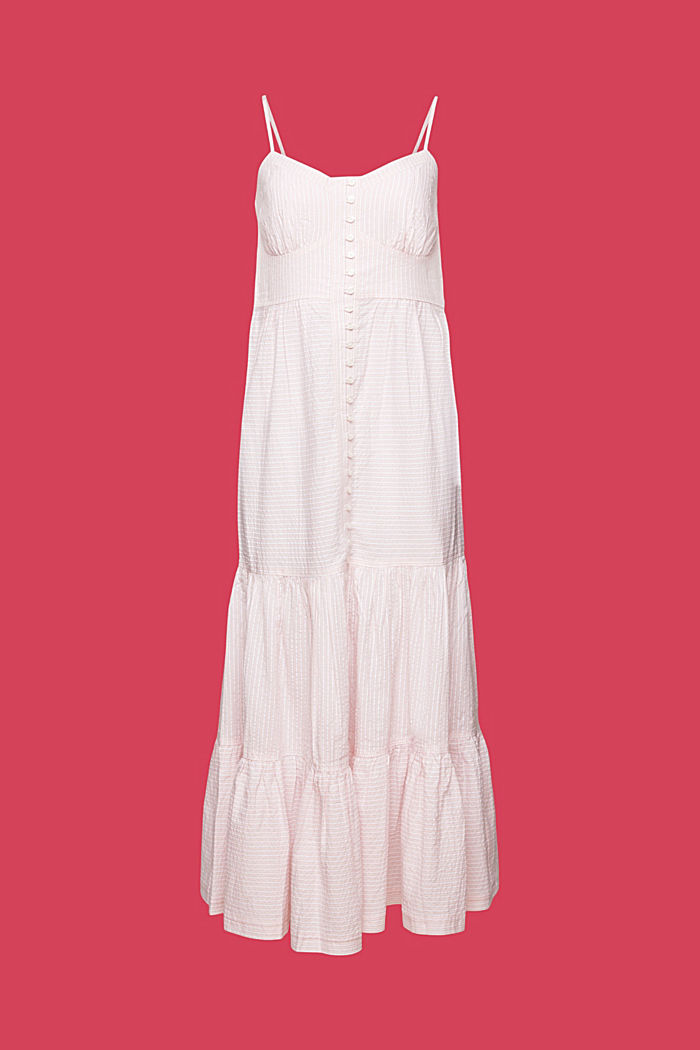 Tiered Button Front Maxi Dress, LIGHT PINK, detail-asia image number 6