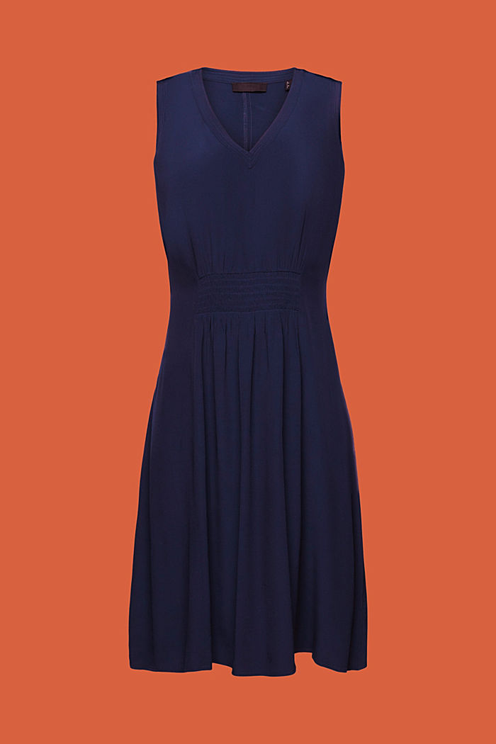 Smocked Waist A-Line Dress, NAVY, detail-asia image number 5